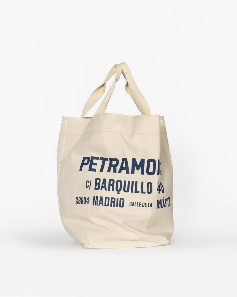 Bolsa macuto canvas crema cierre interior