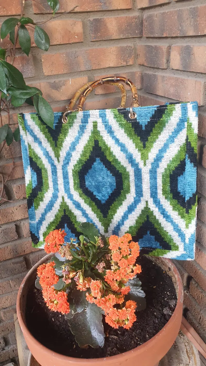 Bolso asa de caña azul