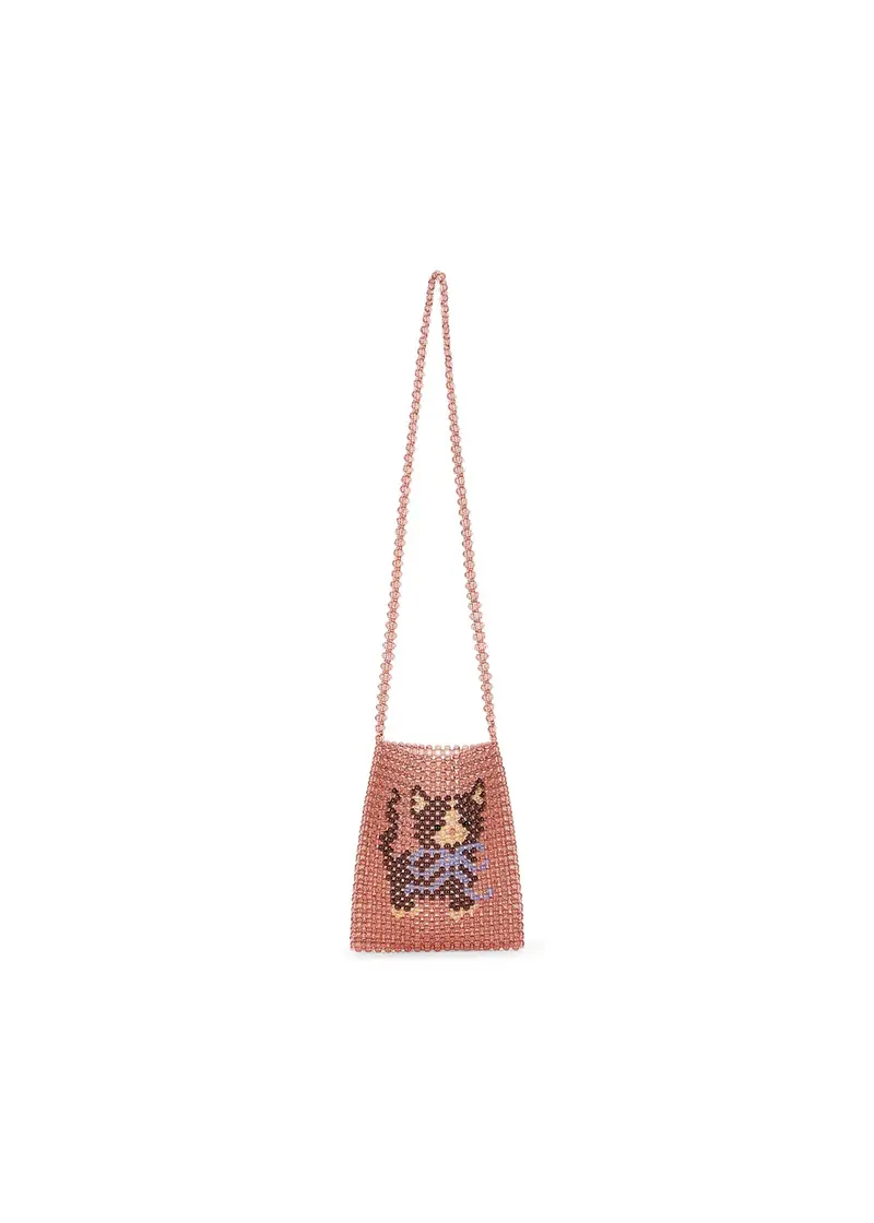 Bolso Bandolera de Perlas Gatito