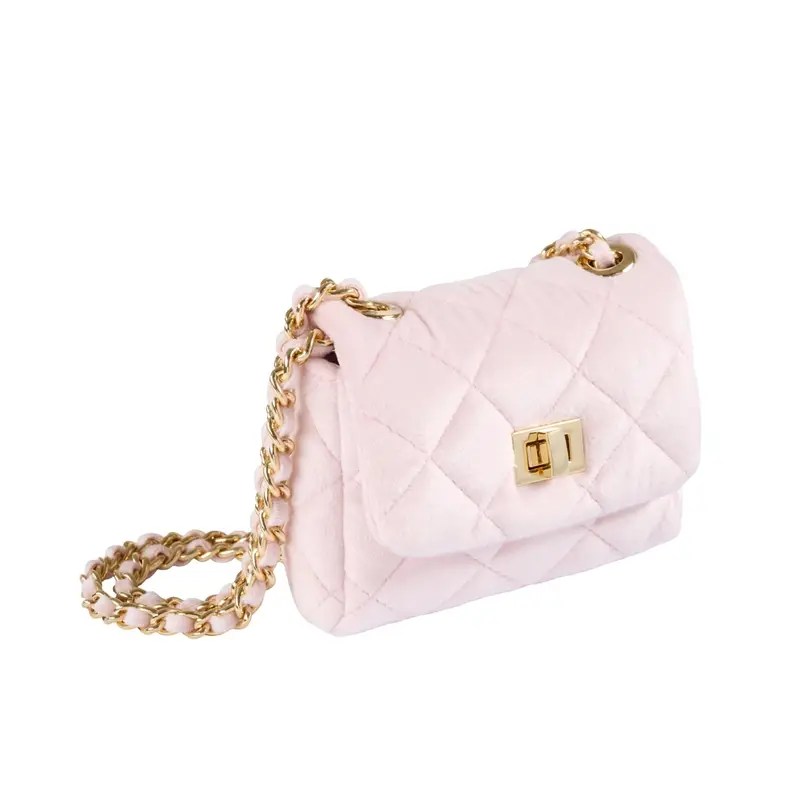 Bolso pequeño de terciopelo rosita