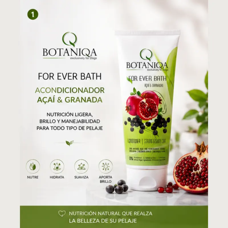 Botaniqa For Ever Bath Acondicionador Açaí y Granada – Acondicionador Nutritivo para Perros 250ml