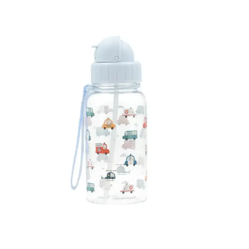 Botella con pajita 500ml - City Cars