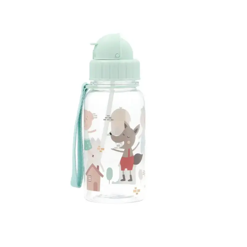 Botella con pajita 500ml - Three Little Pigs
