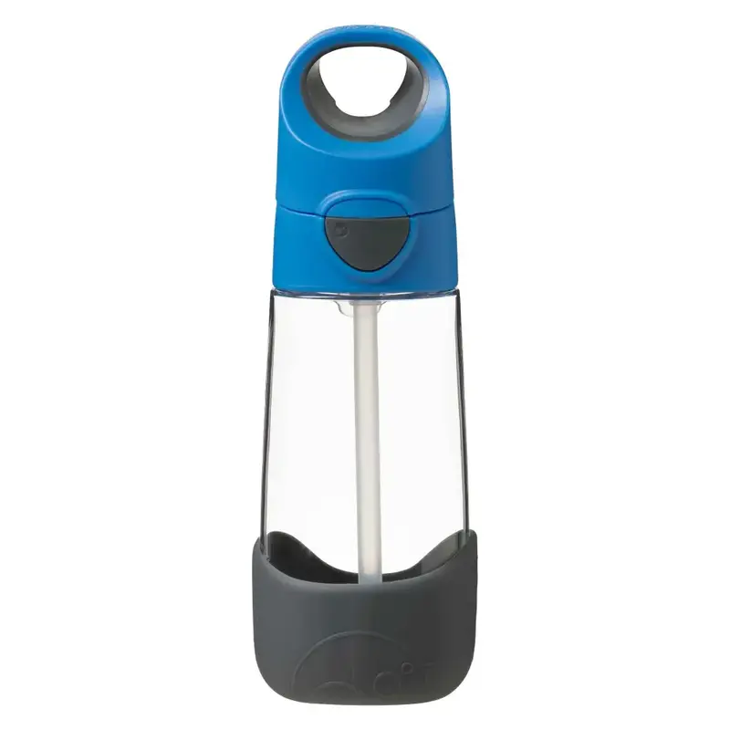Botella con Pajita B.Box 450ml - Blue Slate