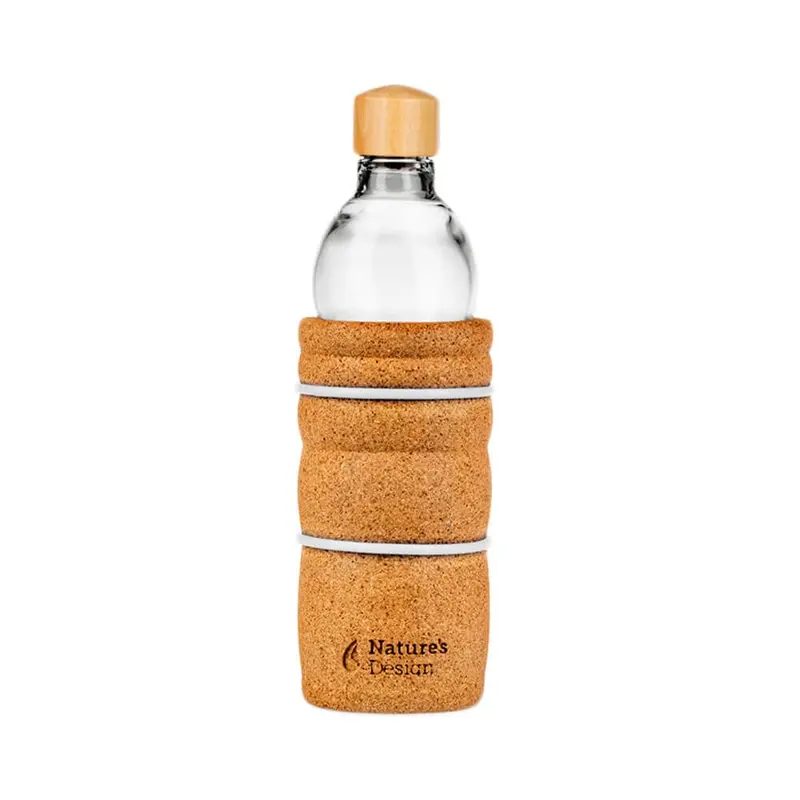 Botella de cristal 300ml tapón madera - Nature`s Desing