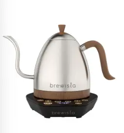 Brewista Hervidor Artisan 1L Acero Inoxidable/Madera con Base Negra