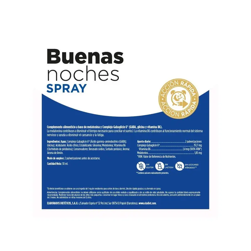 Buenas Noches Spray (via oral) - 30 ml - Eladiet