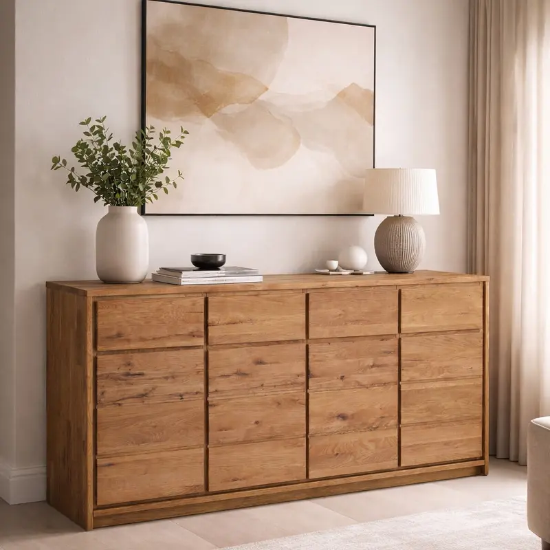 Buffet commode en bois massif de chêne Oregon 4.4 - NordicStory