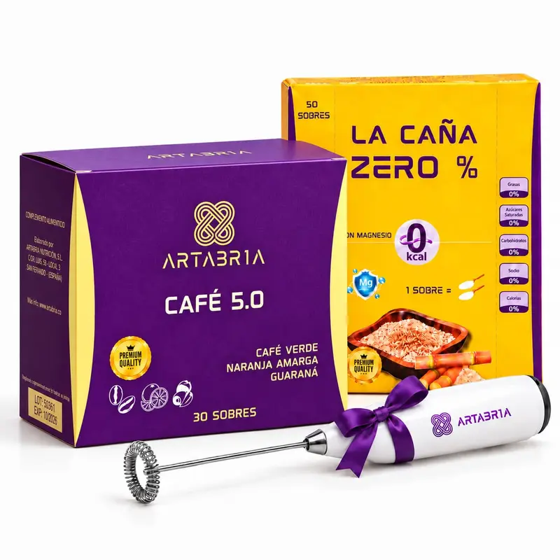 Café 5.0 Artabria y Caña Cero edulcorante con regalo de cortesía