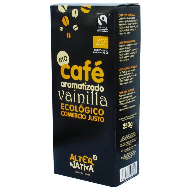 Cafe aromatizado a la vainilla molido bio 125g Alternativa3