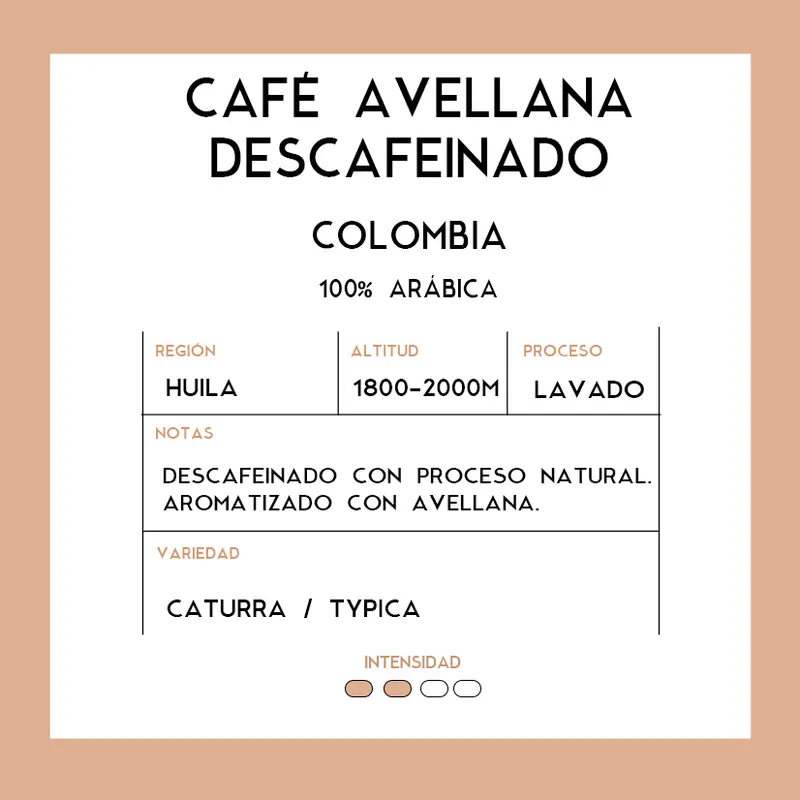 Café Descafeinado Avellana