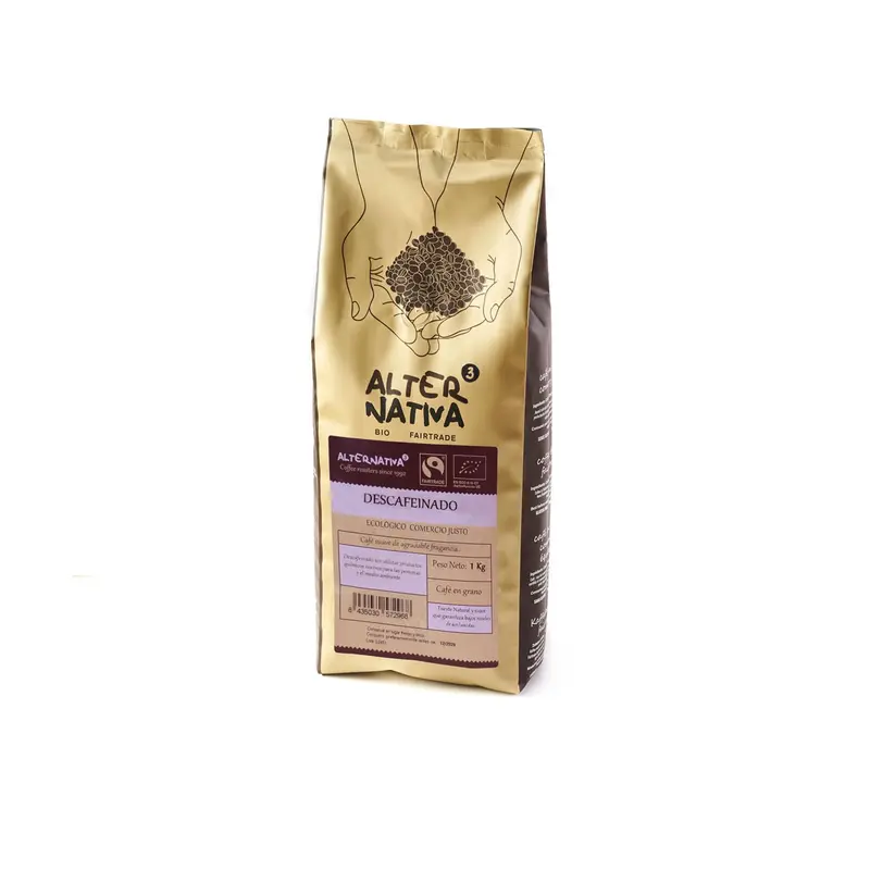Cafe descafeinado en grano bio 1 kg Alternativa3