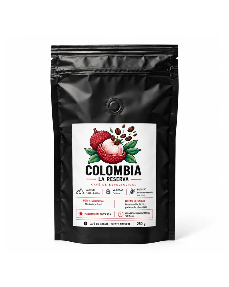 Café fermentado Colombia La Reserva Honey Lichi