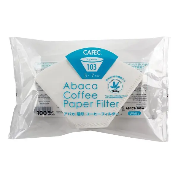 Cafec Trapezoid 103 Abaca filter paper (white) 5 - 7 cups. 100 units