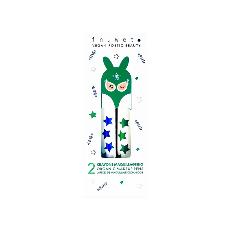 Caja de 2 lápices maquillaje HEROBOY Azul & Verde