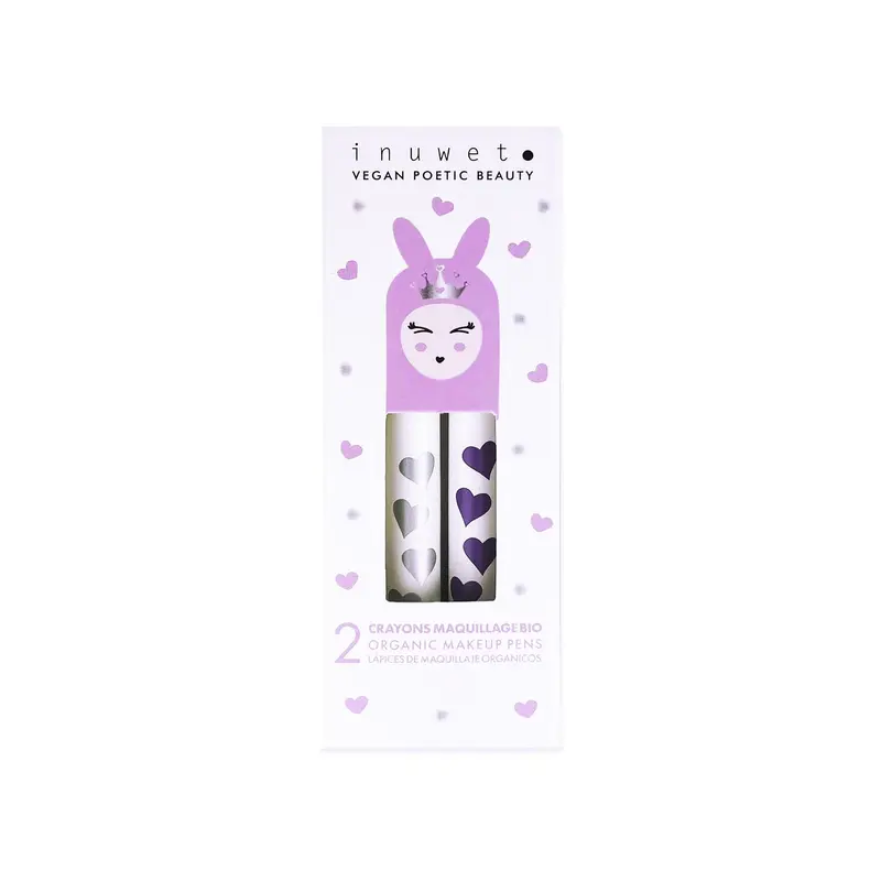Caja de 2 lápices maquillaje PRINCESS Blanco & Morado