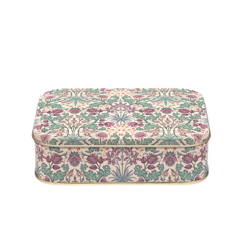 Caja de lata rectangular con diseño Hyacinth
