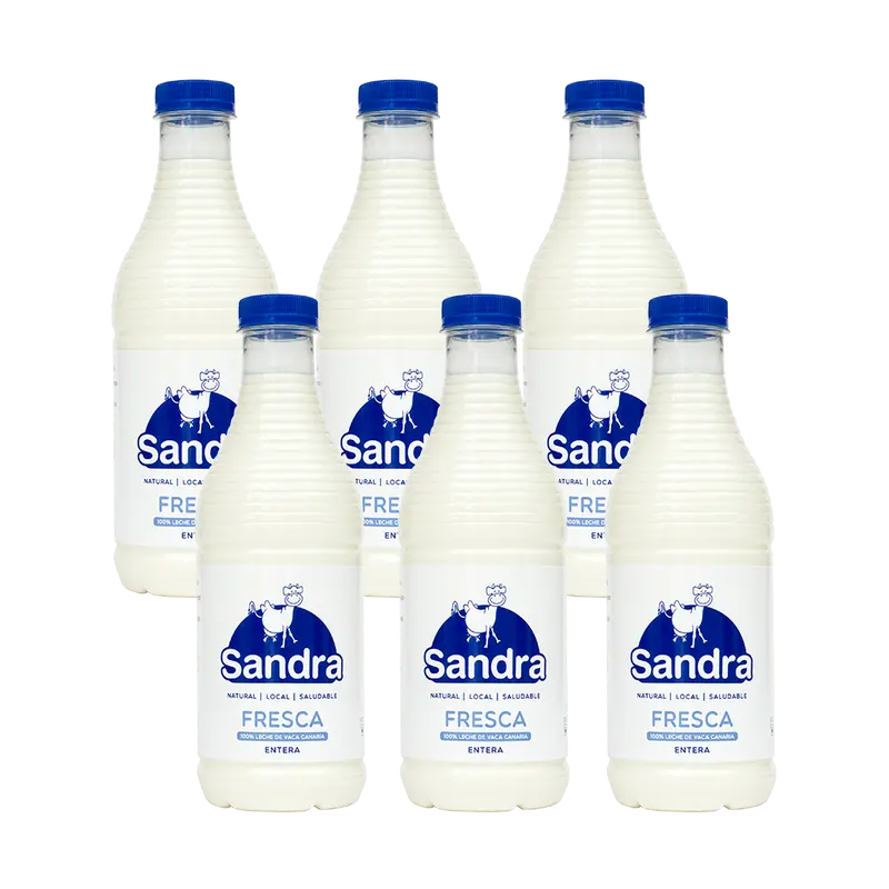Caja Leche Fresca Entera 1L (6 botellas)