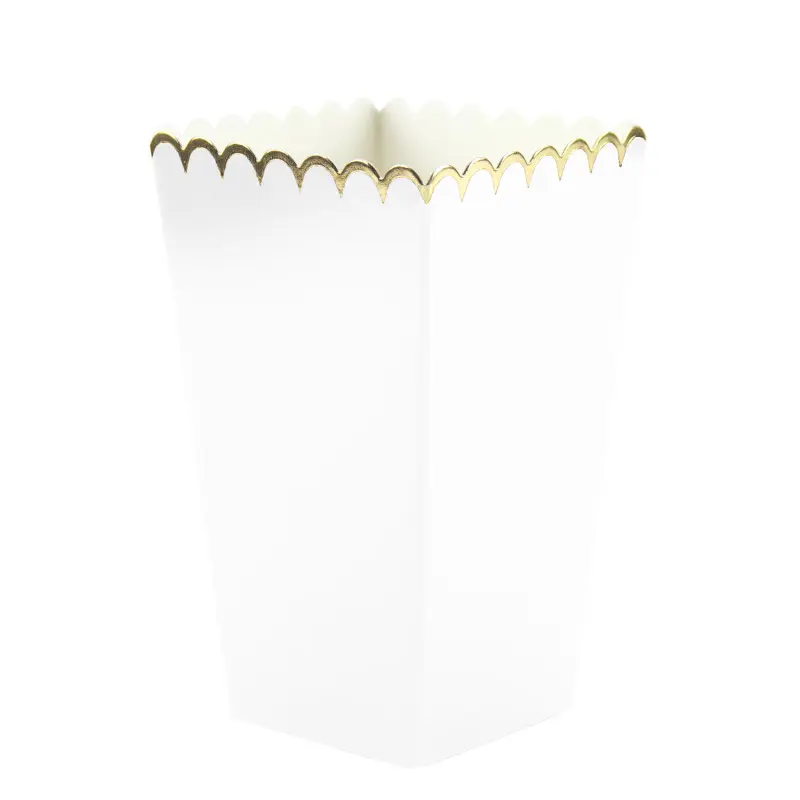 Cajas de palomitas blancas y doradas x 8