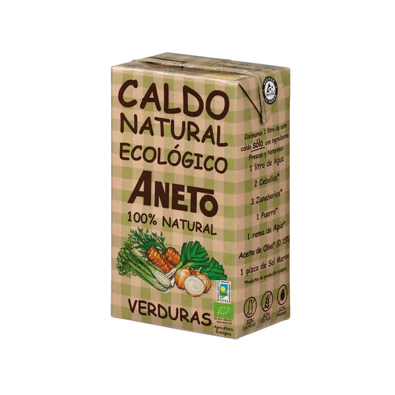 Caldo natural de Verduras sin gluten Bio 1L Aneto