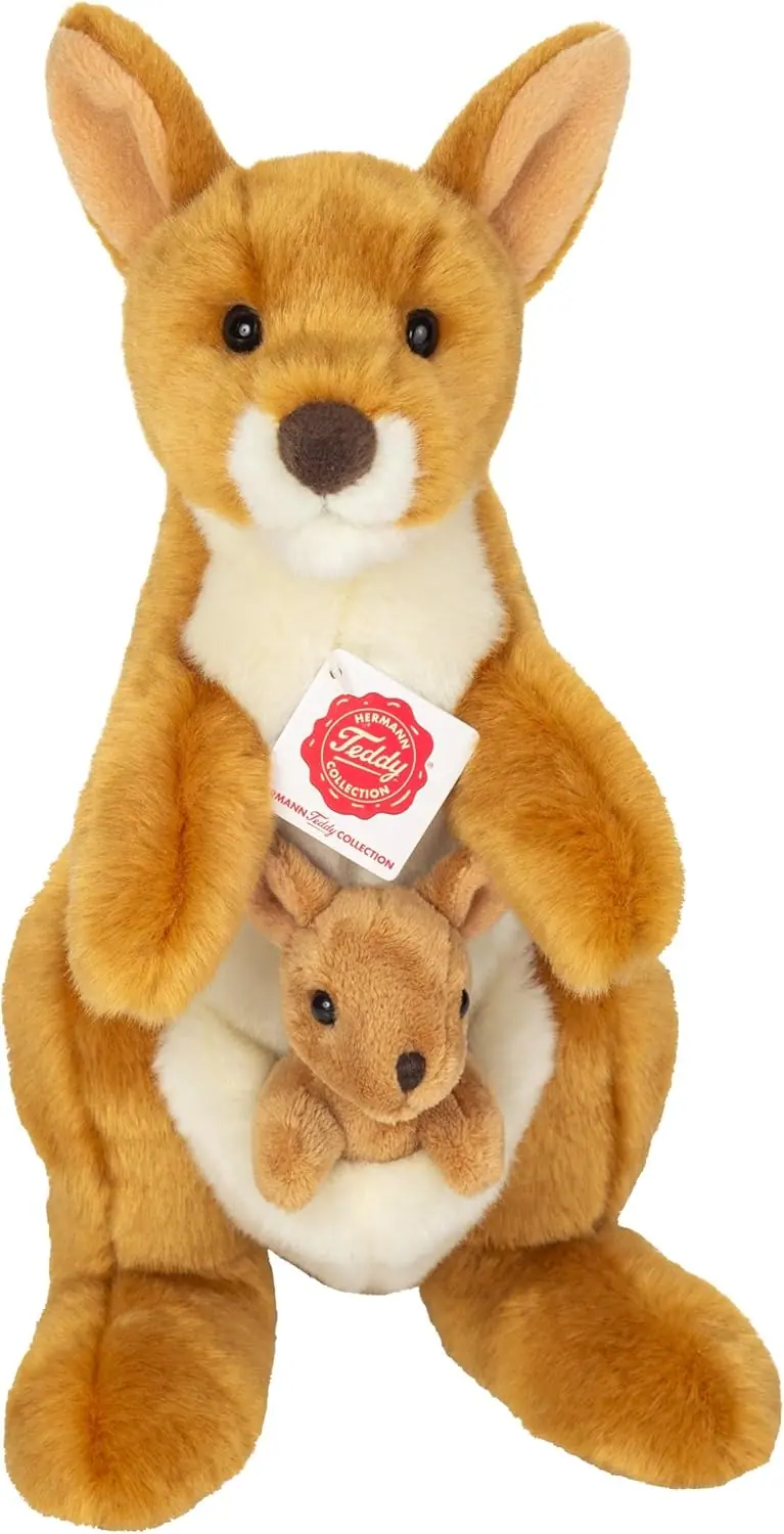 Canguro con Bebé de Peluche – 30 cm