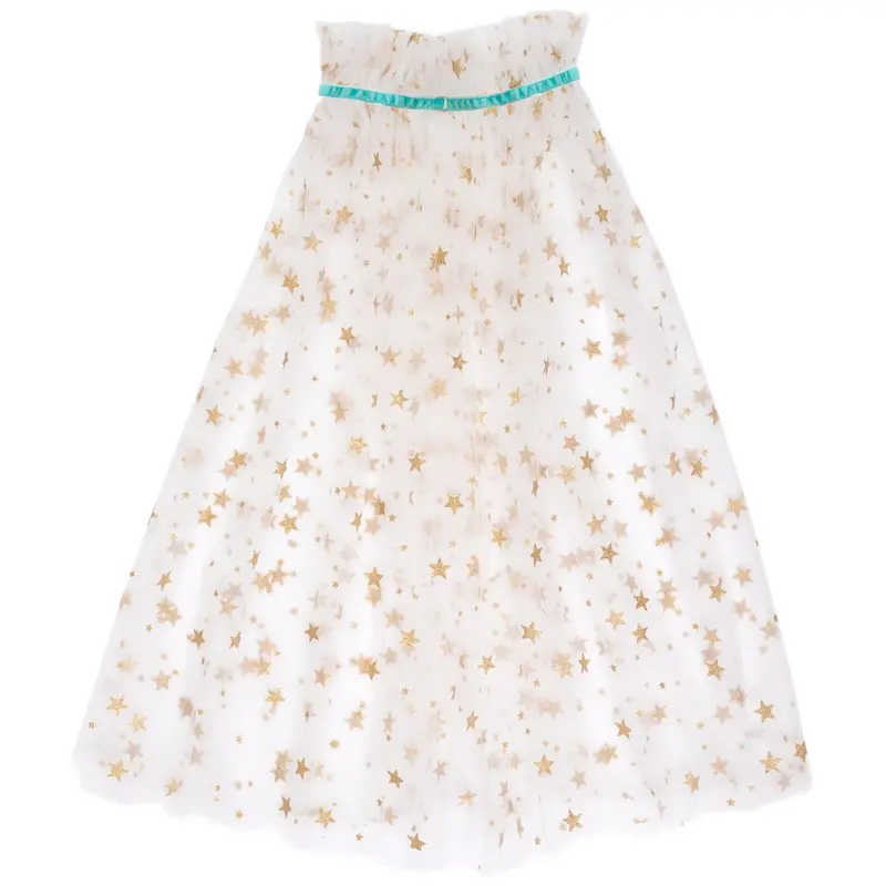 Capa blanca con estrellitas doradas