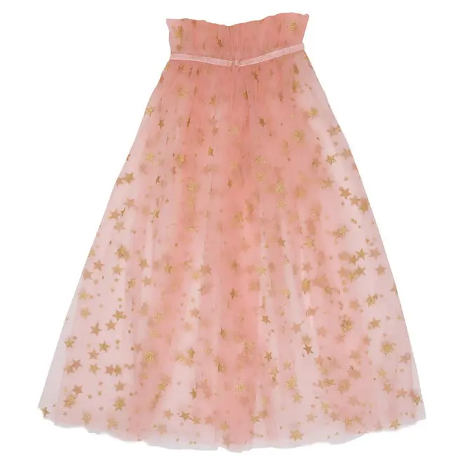 Capa rosa con estrellas doradas