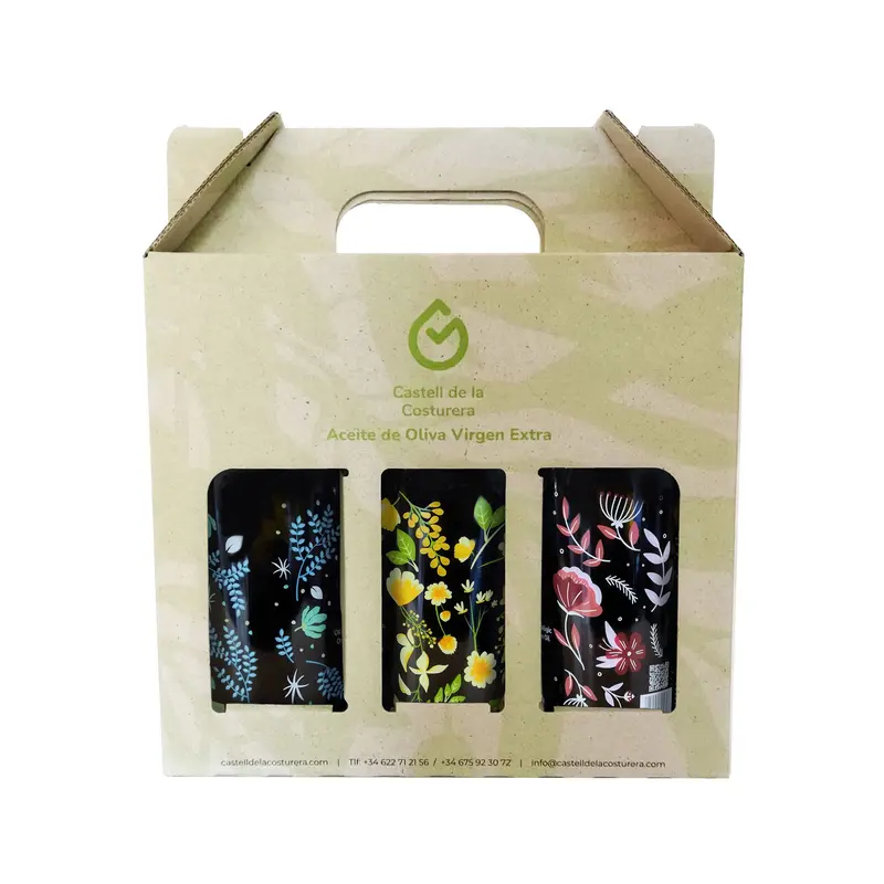Castell de la Costurera, estuche 3 botellas de Aceite de oliva virgen extra ecológico 250ML