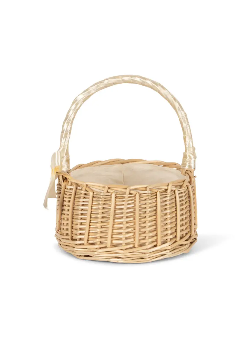 Cesta con lazo blanco