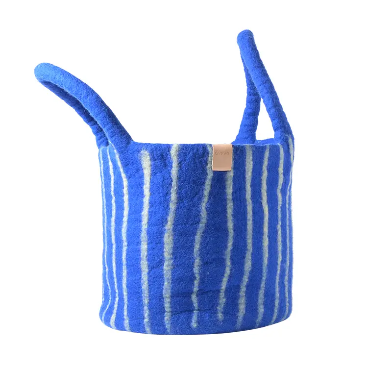 Cesta de lana L azul eléctrico