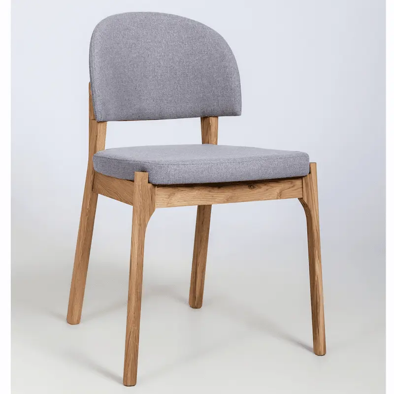 Chaise en bois massif de chêne Astrid, revêtement - Lot de 2 ou 4 chaises - VESKOR
