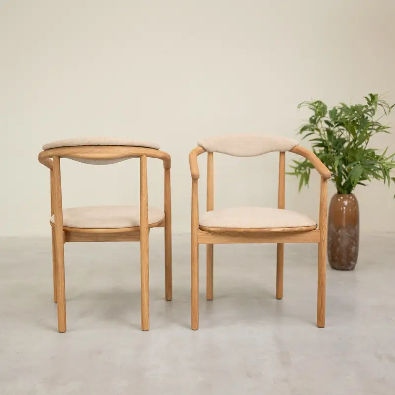 Chaise en bois massif de chêne Lord, revêtement - Lot de 2 ou 4 chaises - NordicStory