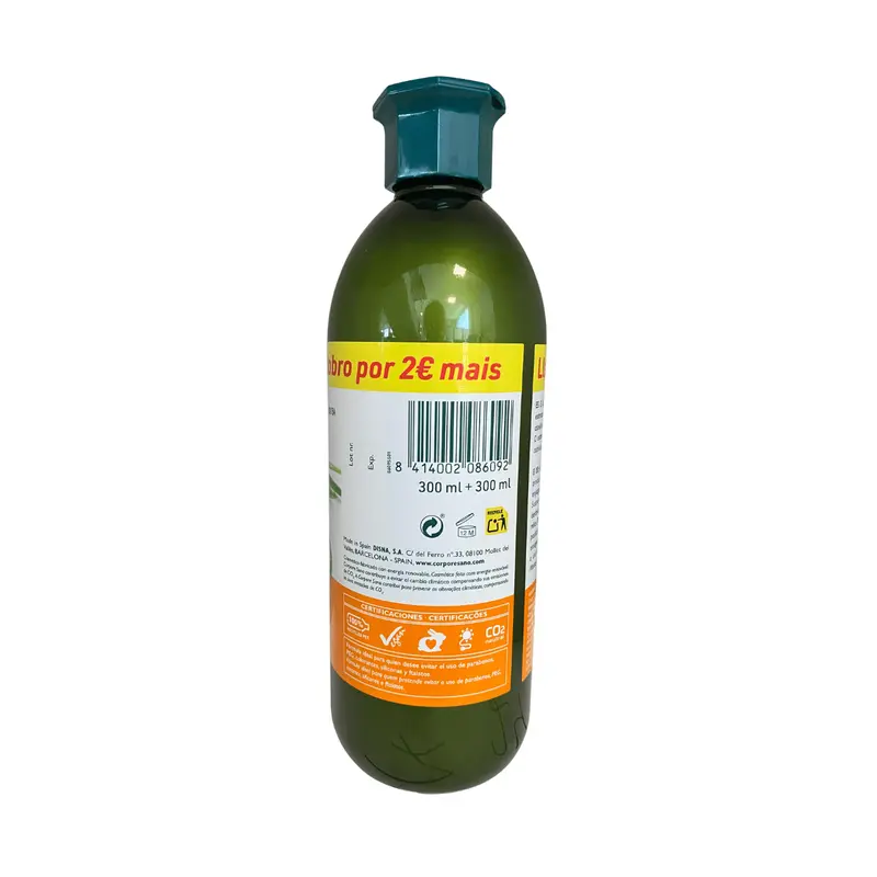 Champú Hidratante Aloe y Malvavisco 300ml+ - 300 ml - Corpore Sano