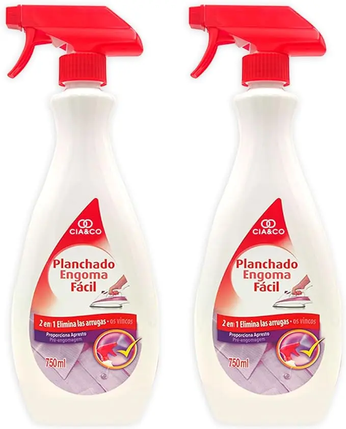 Cia&Co Spray Planchado Fácil con Pulverizador (Pack 2x750ml). Antiarrugas para ropa con efecto apresto que elimina arrugas y olores, con o sin plancha.