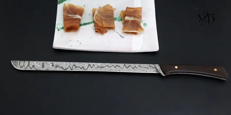 CLÁSICO | Cuchillo Jamonero 290 mm. Damasco 130 Capas Forjado a Mano