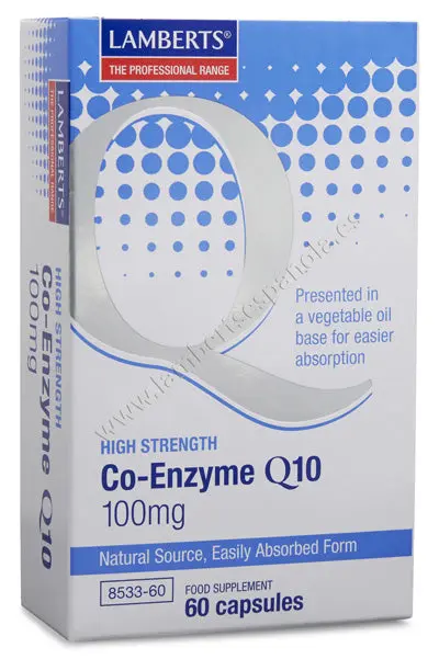 Co-Enzima Q10 100 mg, Ubiquinona o CoQ10 con 60 cápsulas