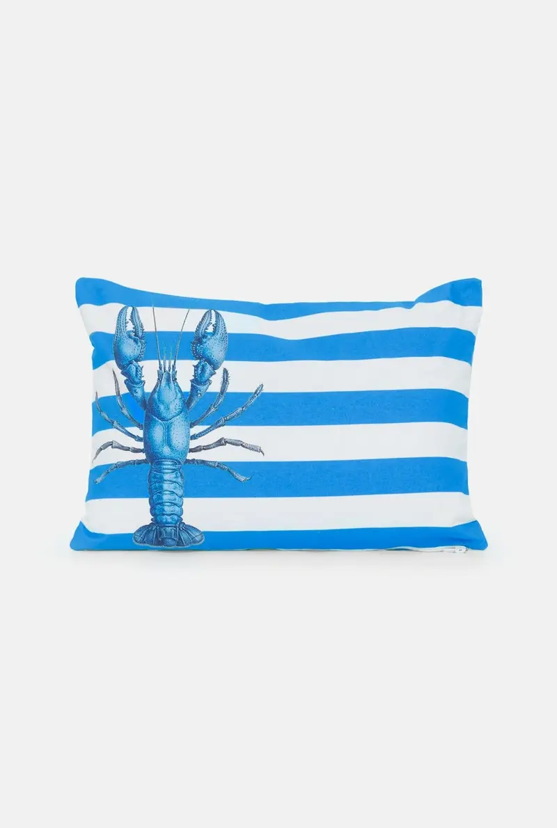 Cojin rayas langosta azul