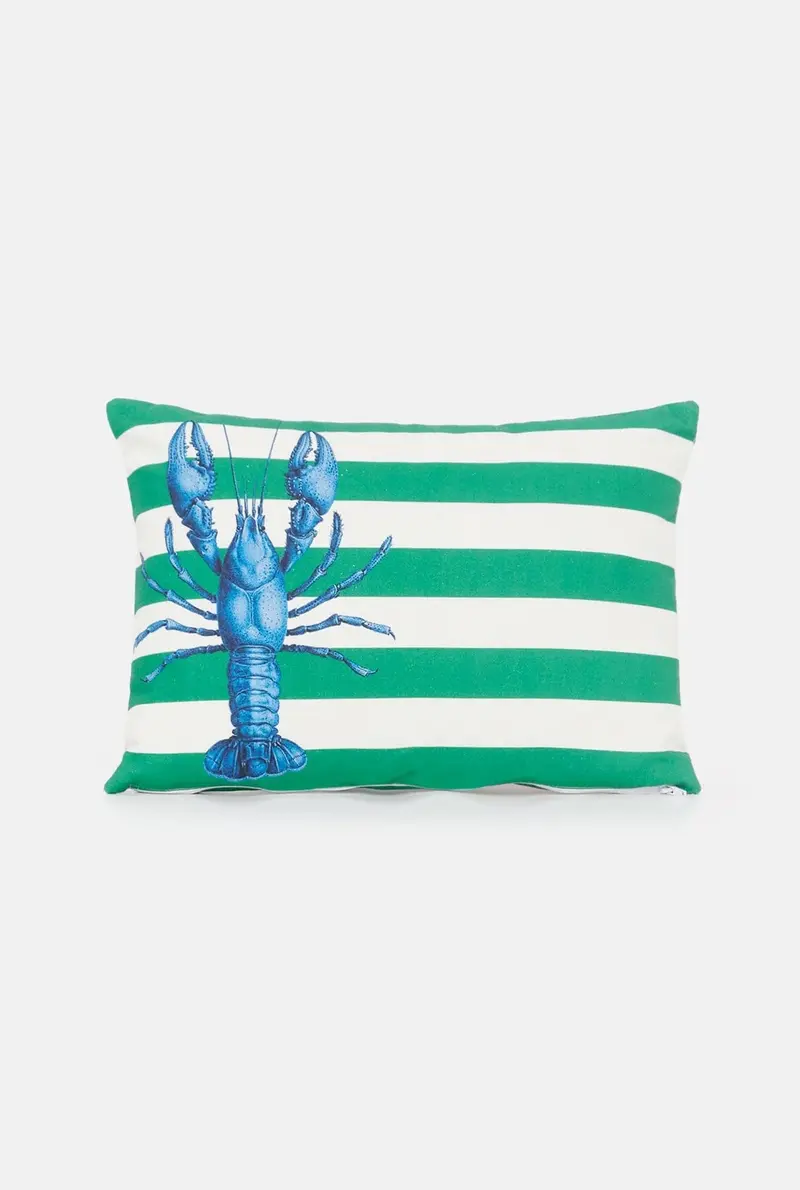 Cojin rayas langosta verde