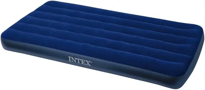 Colchón Hinchable Individual Intex Classic Downy (99x191x22 cm). Una cama de aire individual, ligera y resistente, ideal para camping, viajes o como cama supletoria.