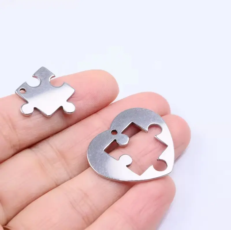 Colgante acero puzzle para pareja