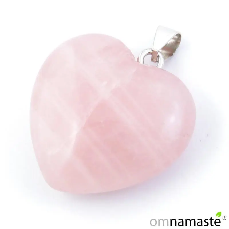 Colgante Corazón Cuarzo Rosa 3 cm