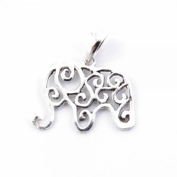 Colgante Plata Elefante Portafortuna