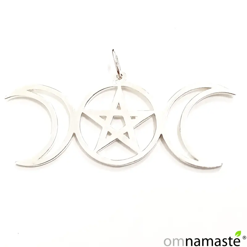Colgante Plata Tetragramaton y Lunas 5,5cm