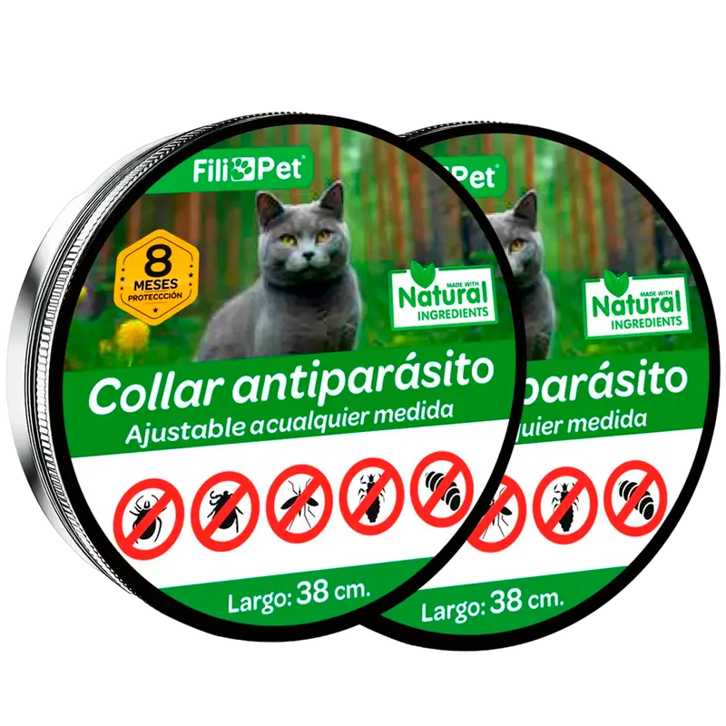 Collar Antiparásito Gato (Pack 2 unidades)