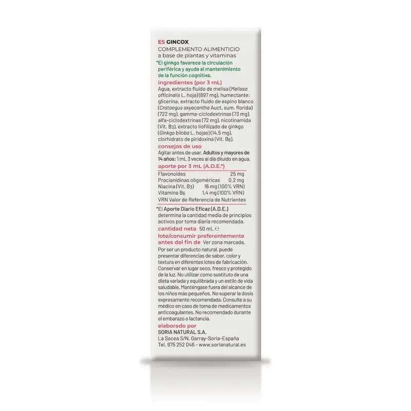 Composor 41 Gincox Circulación - 50 ml - Soria Natural