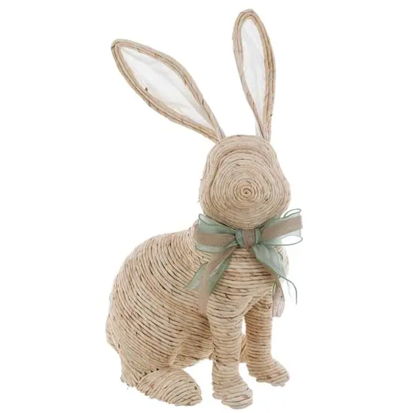 Conejo Decorativo de Mimbre Grande