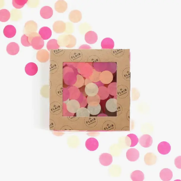 Confeti ECO coral fucsia blanco macaron