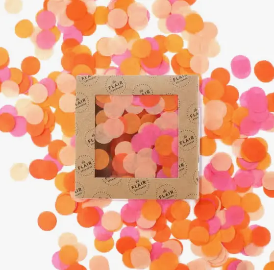 Confeti ECO en colores anaranjados y rosas