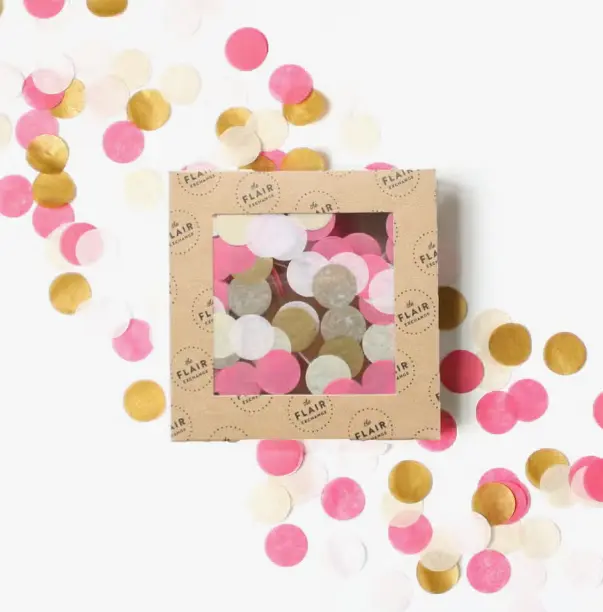 Confeti ECO fucsia rosa dorado sweetheart