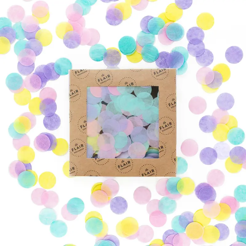 Confeti ecológico aqua malva amarillo - encantado
